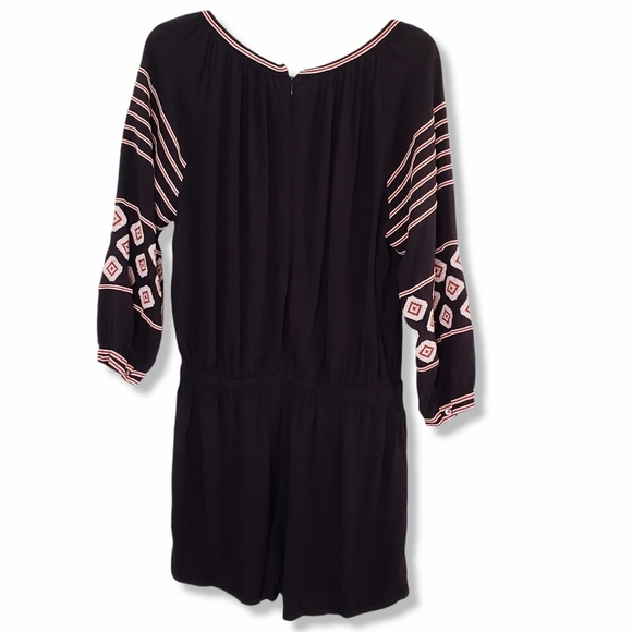 Loft Embroidered Black Boho Romper Size Small - Picture 4 of 8